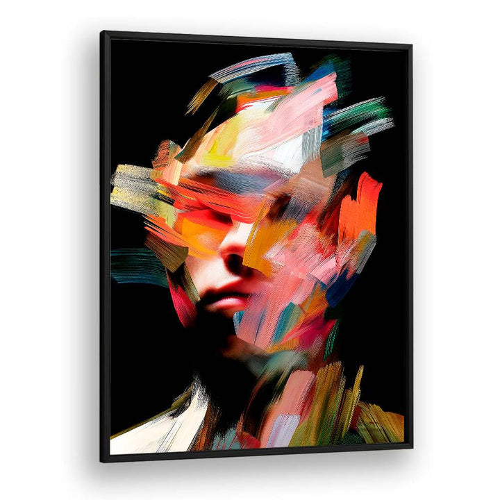 Colorful and dynamic design of FACELESS VII, ABSTRACT PAINTINGS, showcasing Philippe HUGONNARD's unique artistry.