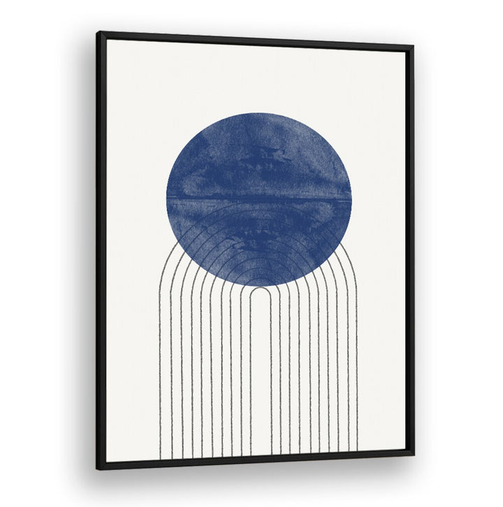 Stunning BLUE MOON NO II. , ABSTRACT PAINTINGS featuring a bold blue circle and elegant lines, perfect for elevating any space.