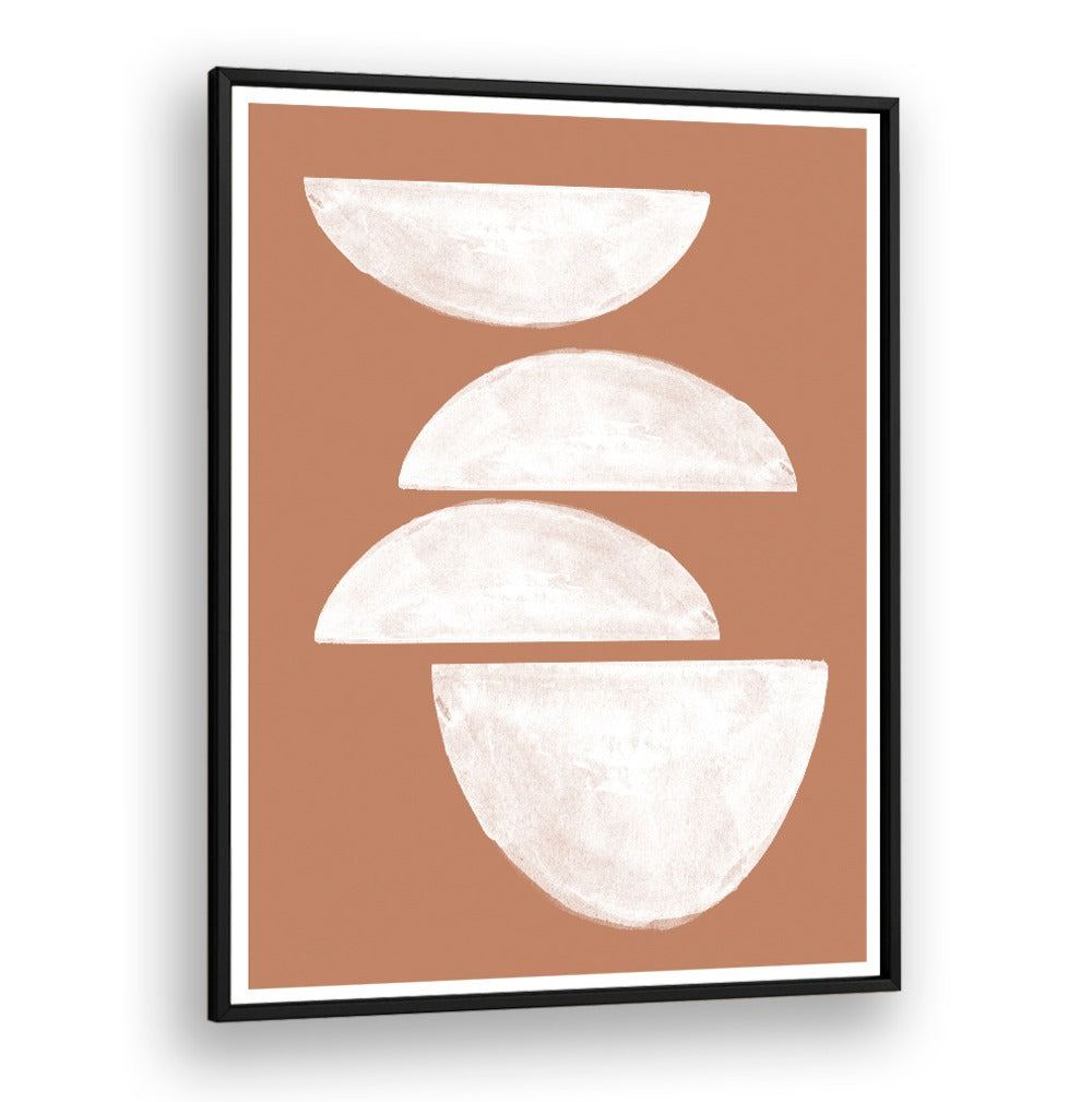 Stylish BALANCE AND SIMPLICITY, GEOMETRIC ART PRINTS featuring soft shapes on a warm background for elegant decor.