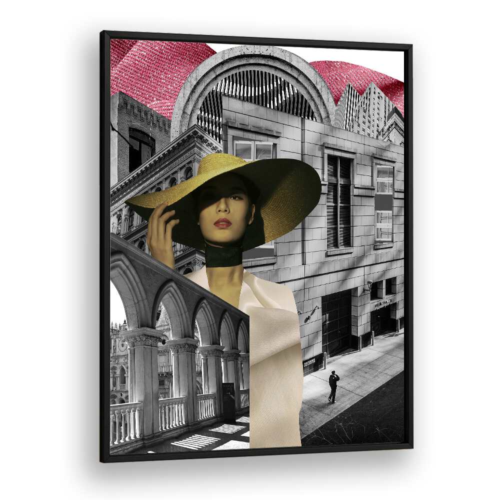 Stylish STREET II, SURREAL ART PRINTS featuring urban aesthetics and a chic model, perfect for modern decor.