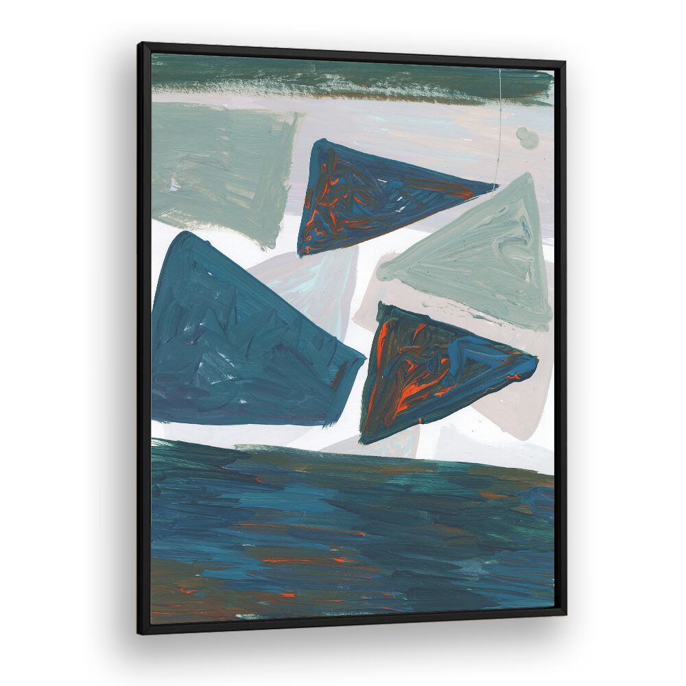 MIRRORED MOUNTAINS, ABSTRACT PAINTINGS showcase vibrant colors and geometric shapes, perfect for enhancing your decor.