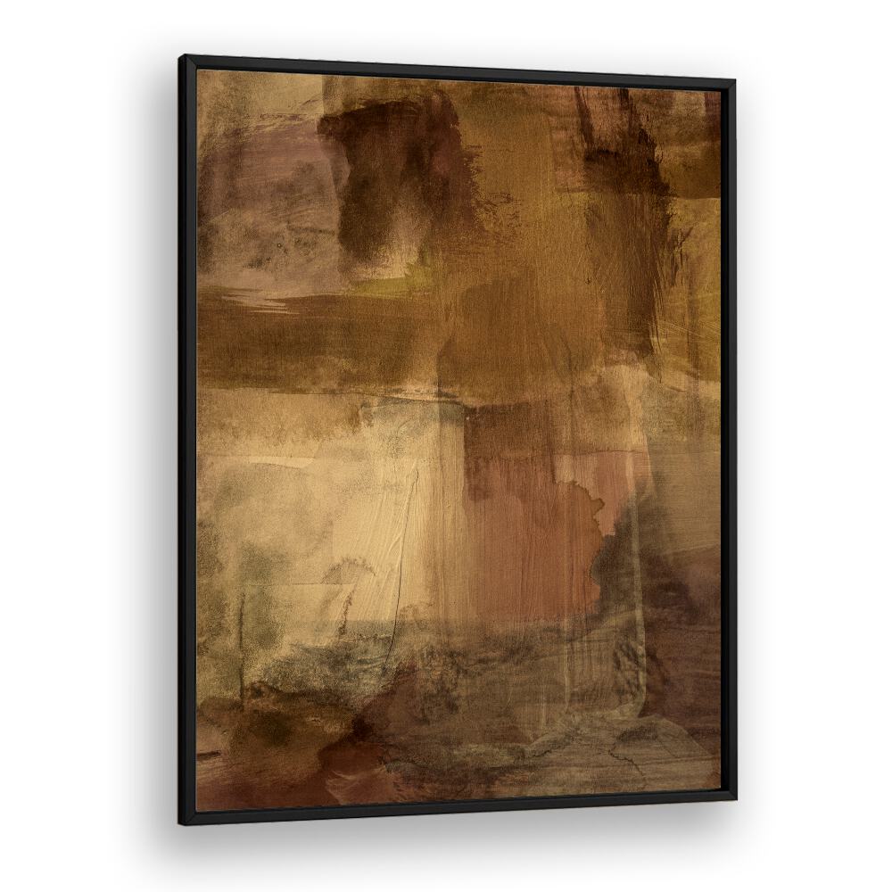 Abstract painting titled "YESTERDAY'S WISHES," featuring warm earthy tones, perfect for modern decor.