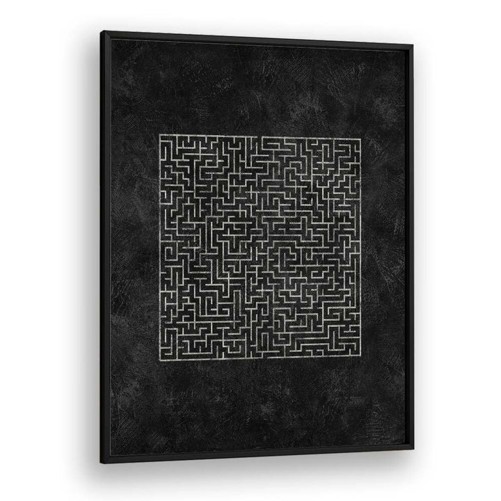 Bold geometric art print, THE SQUARED MAZE JOURNEY, enhances modern spaces with abstract design and calming shapes.