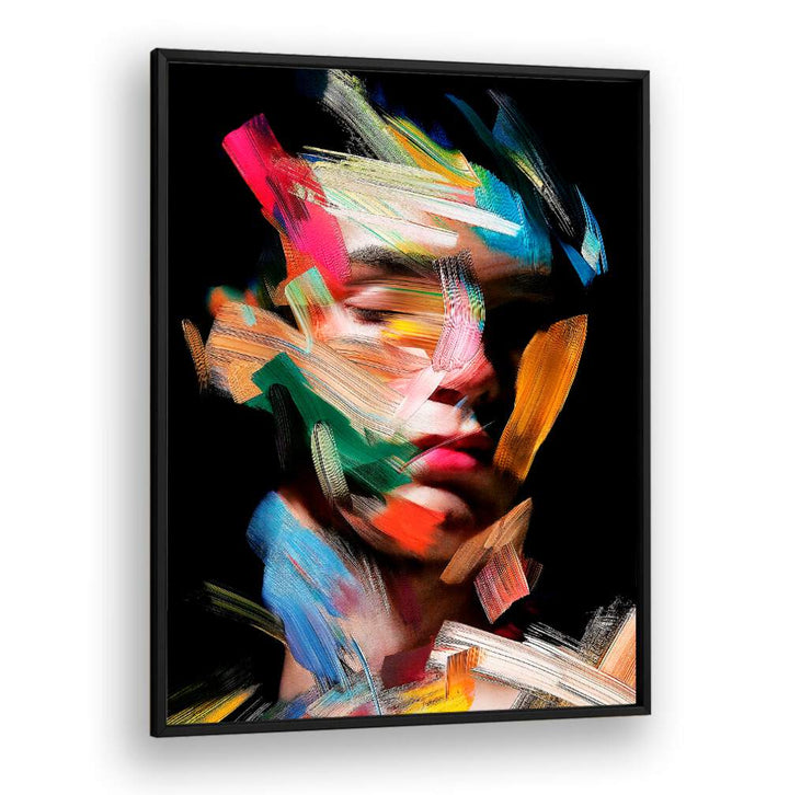 Faceless IV, abstract painting by Philippe Hugonnard, features vibrant colors and expressive brush strokes.