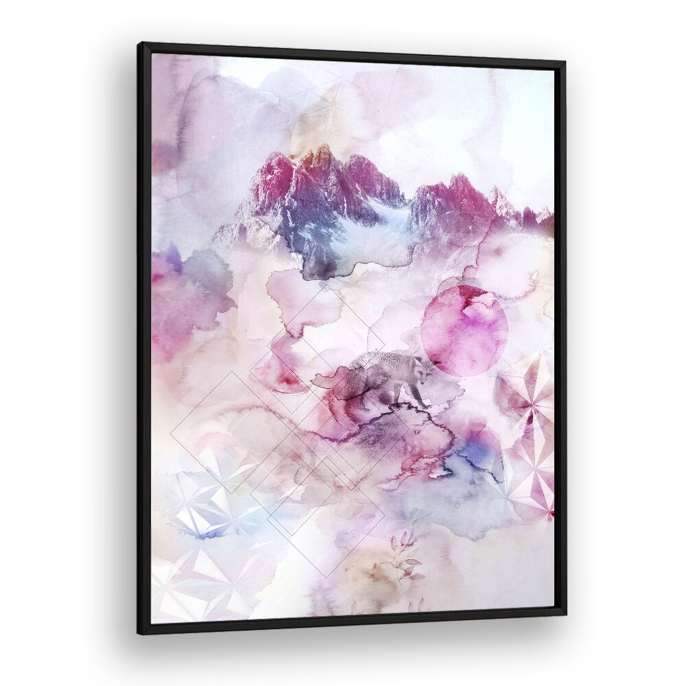 Elegant DUSK III, ABSTRACT PAINTINGS featuring soft hues and abstract mountains, perfect for modern decor.