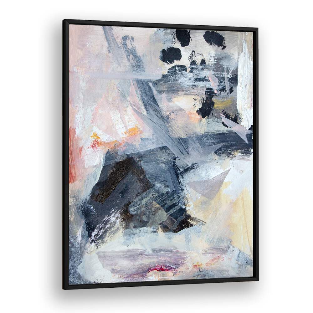 Colorful layers and shapes create a dynamic feel in this abstract painting, perfect for modern decor. LAYERS AND SHAPES, ABSTRACT PAINTINGS.