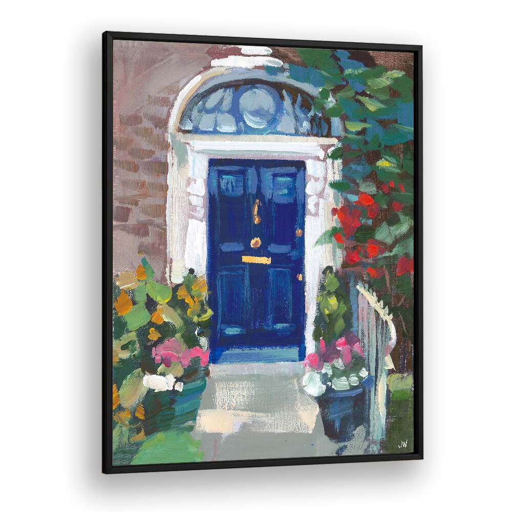 Stunning BLUE DOOR, FLORAL FLOWER PAINTINGS enhance your space with vibrant colors and art nouveau inspiration.