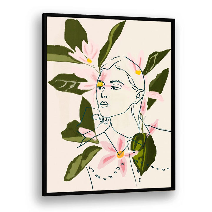 FLORAL REFLECTION, PORTRAITS features a striking illustration blending floral motifs and a graceful figure.