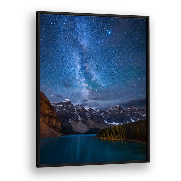 MORAINE LAKE UNDER THE NIGHT SKY BY MICHAEL ZHENG , LANDSCAPE PHOTO PRINTS