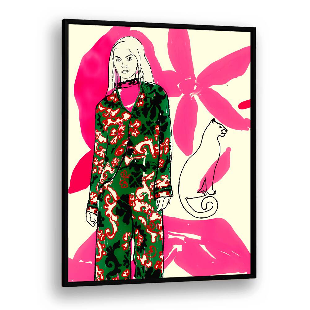 Vibrant illustration from CATWALK NO III, PORTRAITS, blending fashion and art in a stunning design.