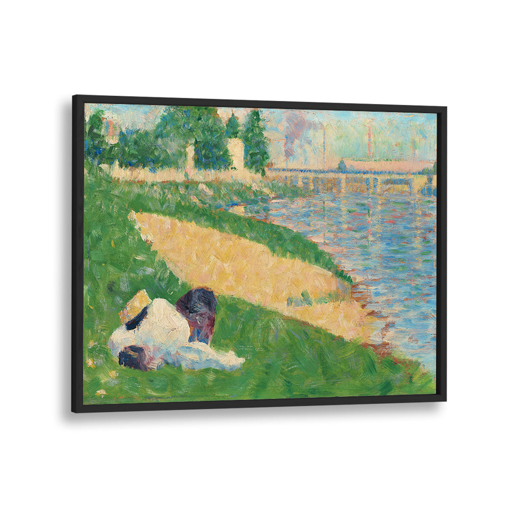 THE SEINE WITH CLOTHING ON THE BANK , VINTAGE PAINTINGS