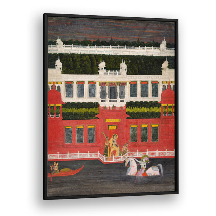 KRISHNA RECEIVES A FLOWER GARLAND , INDIAN ART PAINTINGS