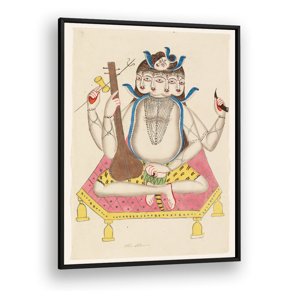 SHIVA DURING 19TH CENTURY PAINTING , INDIAN ART PAINTINGS