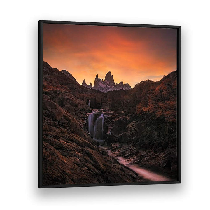 WATERFALL SUNSET , LANDSCAPE PHOTO PRINTS , LANDSCAPE PHOTOGRAPHY