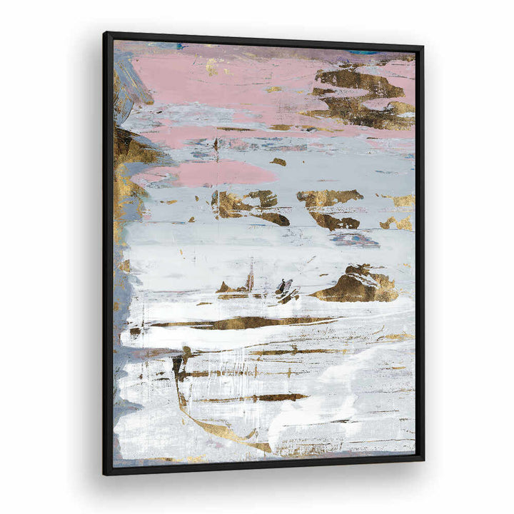 Elegant SOFT WHITES II, ABSTRACT PAINTINGS featuring soft hues and gold accents, perfect for modern home decor.
