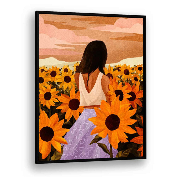 SUNFLOWER EVENINGS BY GOED BLAUW, WOMEN ILLUSTRATION ART PRINTS