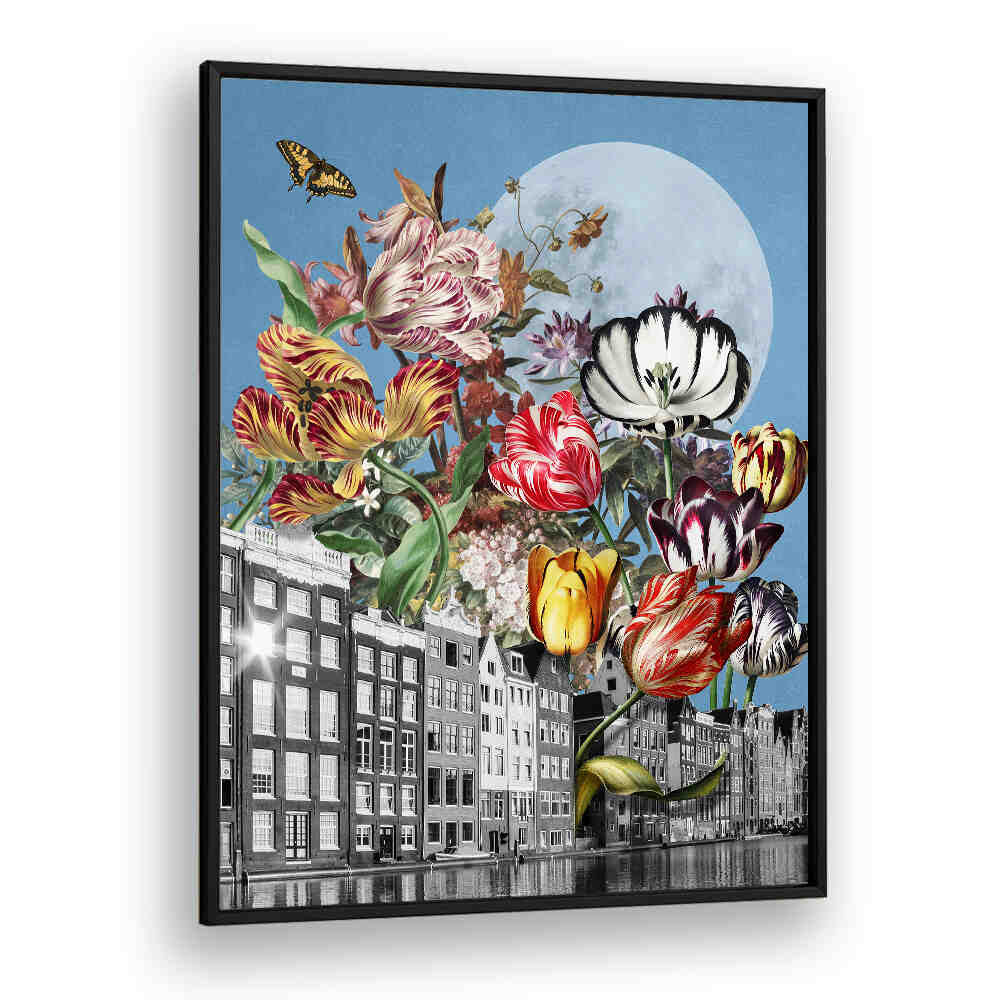 TULIPS AND BUTTERFLIES , SURREAL ART PRINTS