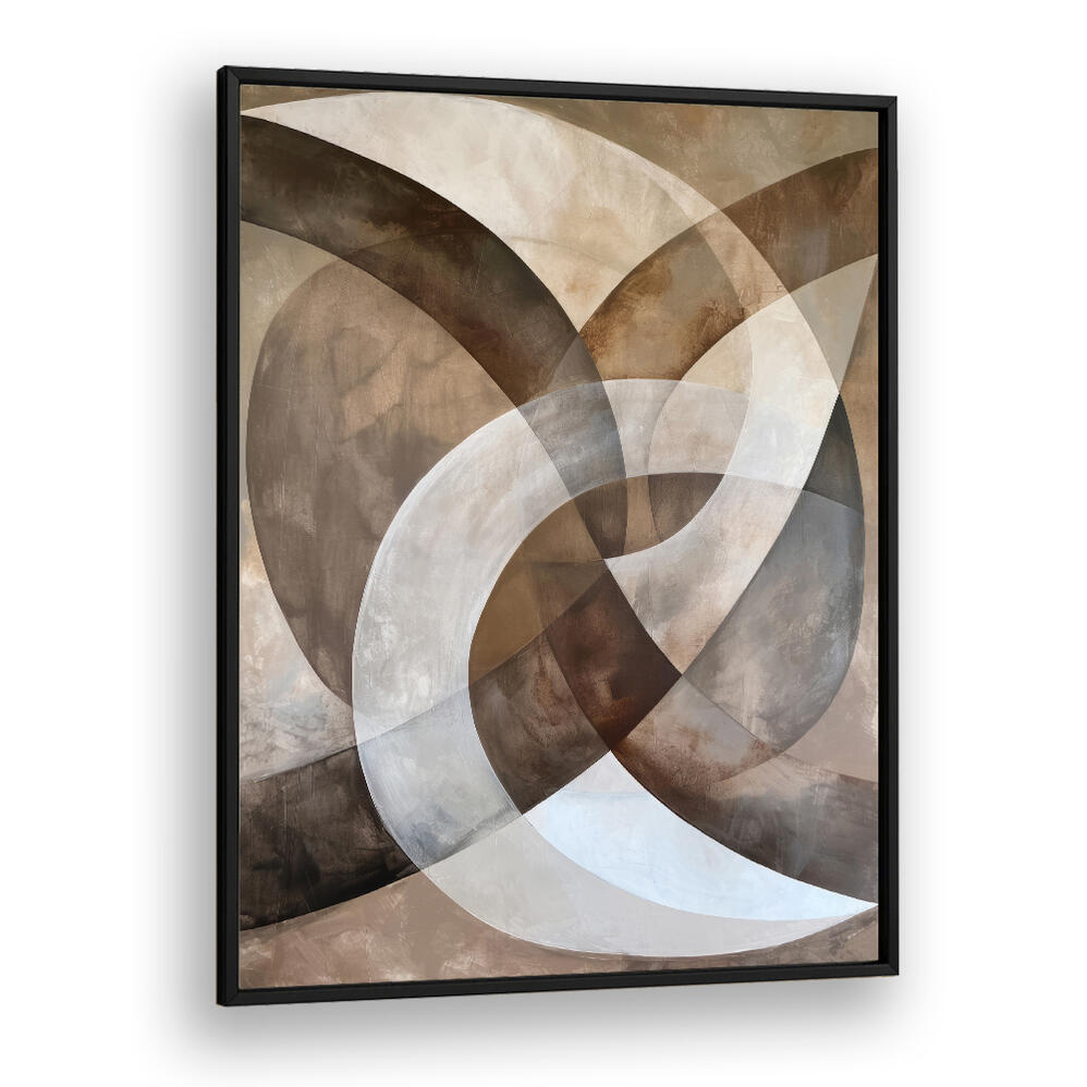 ABSTRACT ART BEIGE BROWN GEO ABSTRACT II , ABSTRACT PAINTINGS