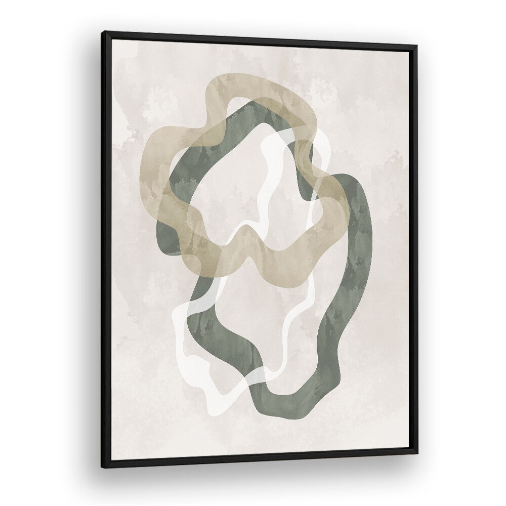 Contemporary ABSTRACT GREEN FORMS II, ABSTRACT PAINTINGS featuring vibrant greens and unique geometric shapes.