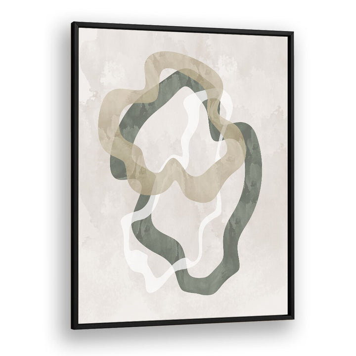 Contemporary ABSTRACT GREEN FORMS II, ABSTRACT PAINTINGS featuring vibrant greens and unique geometric shapes.