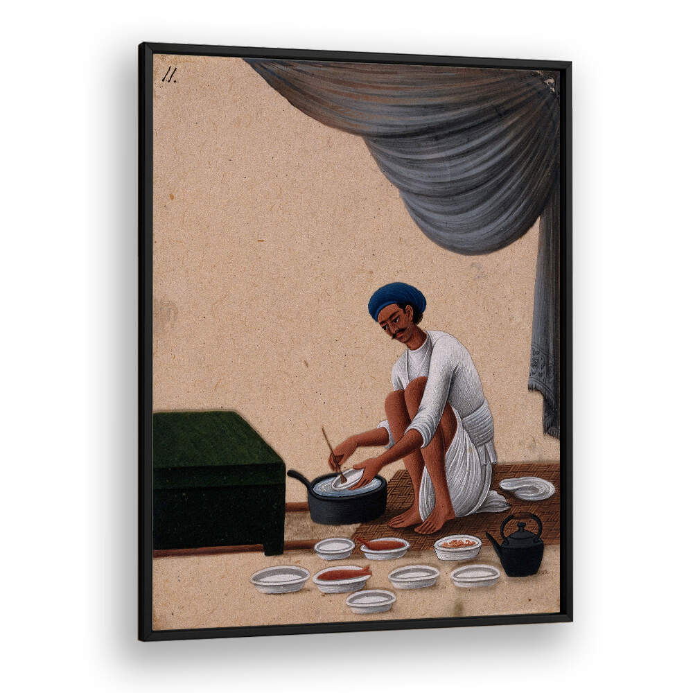A MAN WASHING DISHES