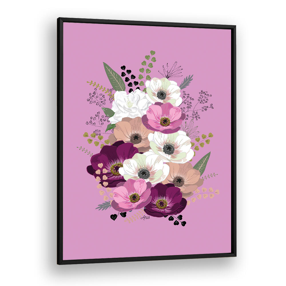 ANEMONES FLORAL BOUQUET PURPLE