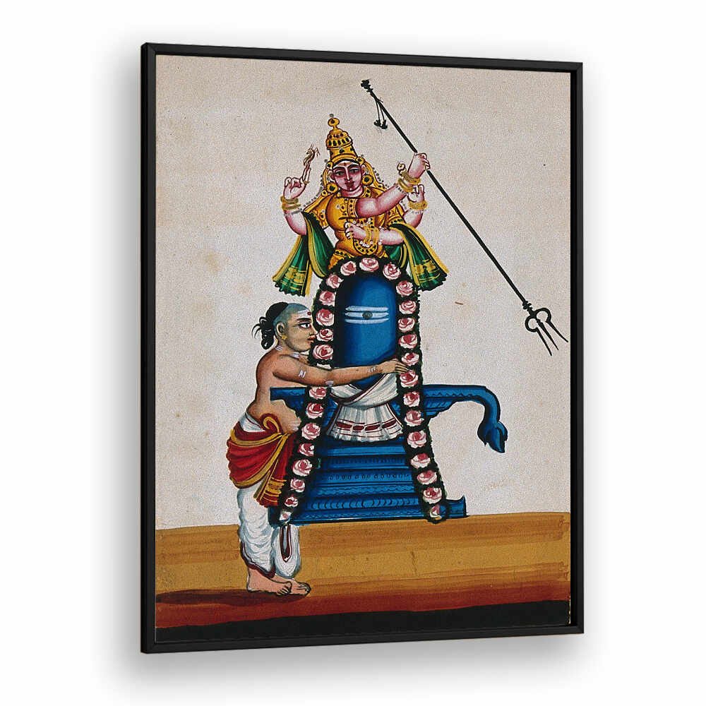 A PRIEST DECORATING THE SHIVALINGAM