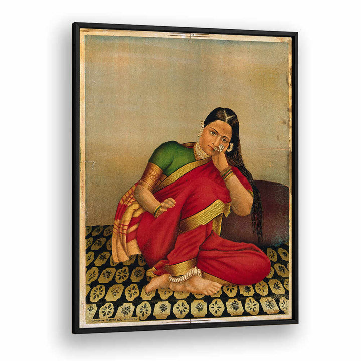 A WOMAN LEANING WISTFULLY