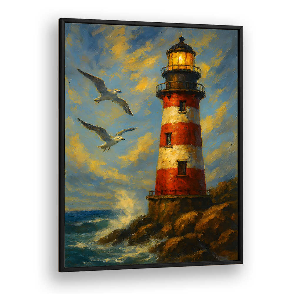 BEACON OF THE RED TOWER , EXPRESSIONISM PAINTINGS