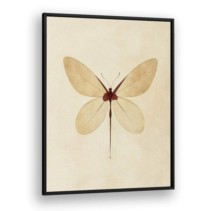 BEIGE BUTTERFLY WALL ART , FLORAL FLOWER PAINTINGS