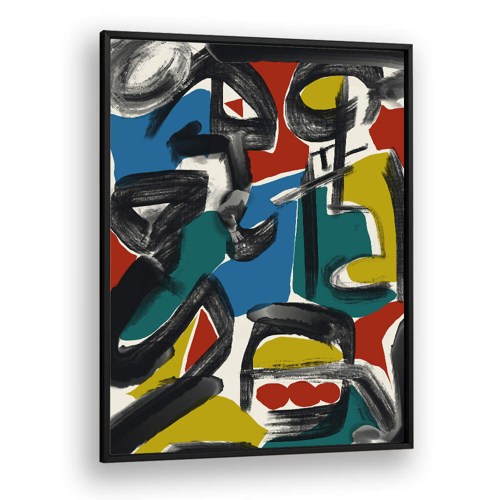 BLACK BRUSHSTROKES BLOCKS , ABSTRACT PAINTINGS