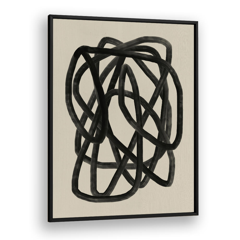 BLACK BEIGE CANVAS , LINE ART PAINTINGS