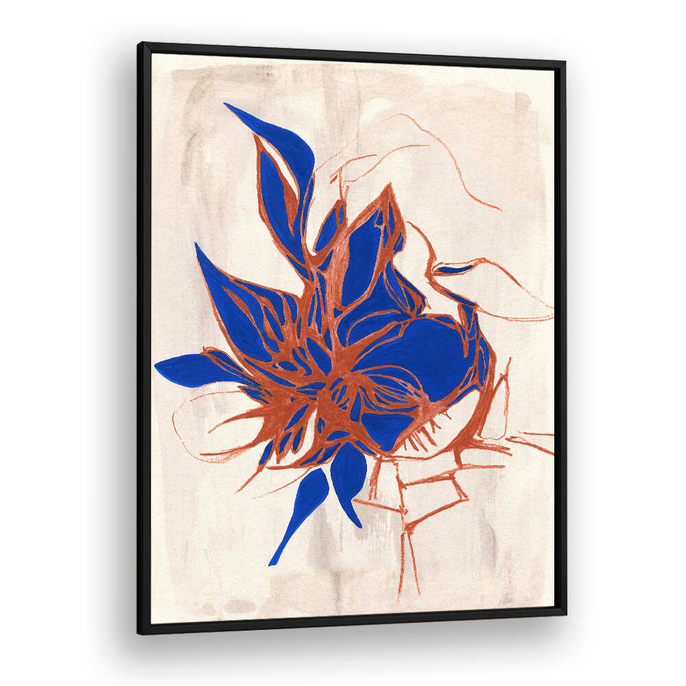 BLUE FLORAL ELEGANCE III , ORGANIC FORMS