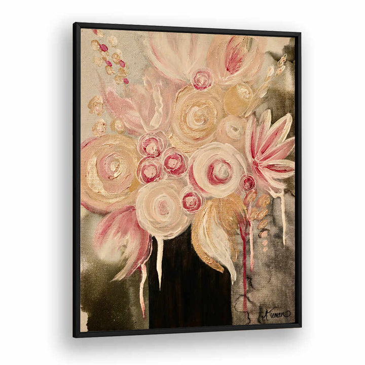 Elegant BLUSH, FLORAL FLOWER PAINTINGS showcasing a vibrant bouquet, perfect for enhancing any room's decor.
