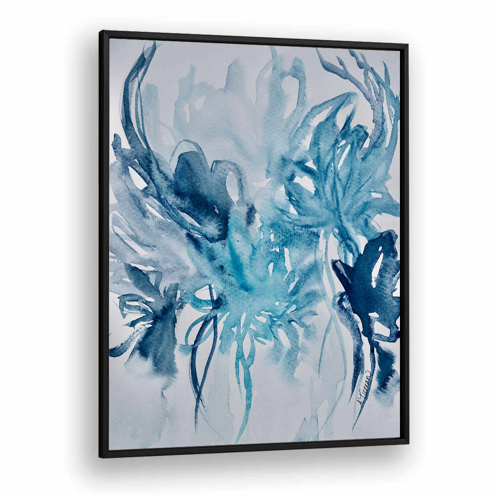 Stunning CARELESS WHISPER, ABSTRACT PAINTINGS in blue hues, perfect for elevating your home decor with artistic charm.