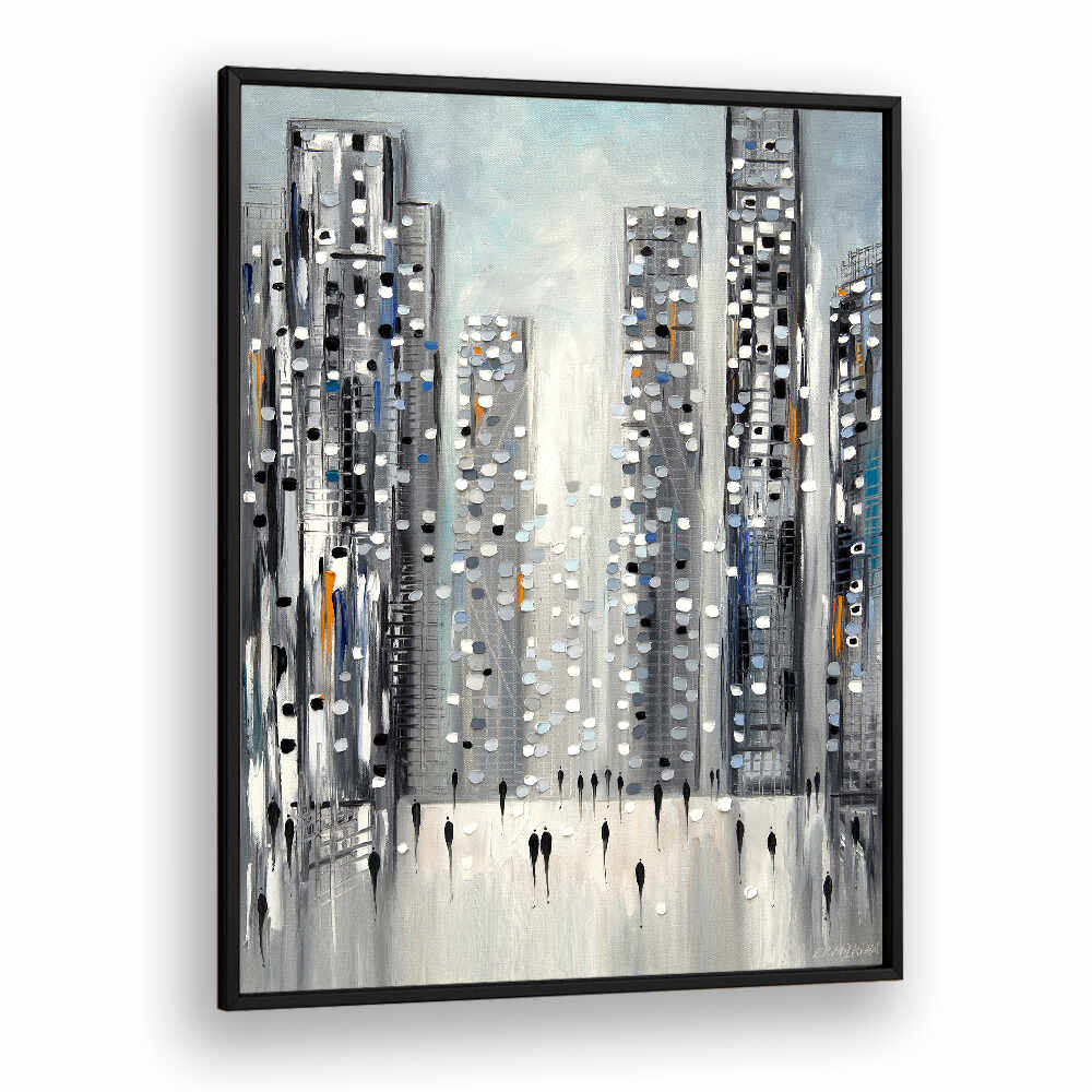 CITY REFLECTIONS , MODERN IMPRESSIONISM PAINTINGS