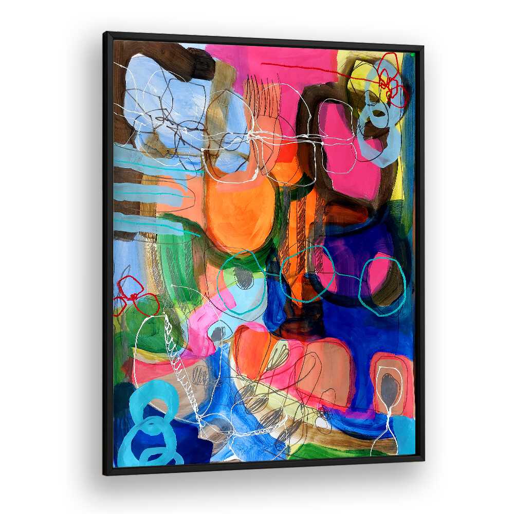 Vibrant COMPOSITION FOR A SUNDAY MORNING II, ABSTRACT PAINTINGS that enhance your contemporary living space beautifully.