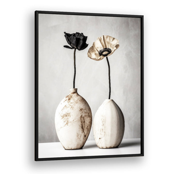 CONTRASTING BLOOMS , FLOWER VASES