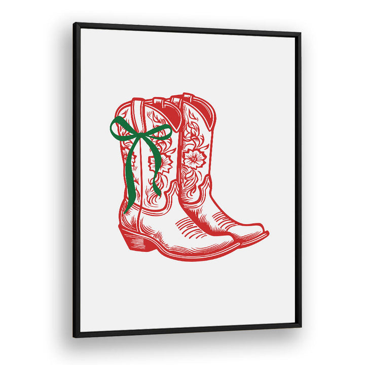 COUNTRY CHRISTMAS BOOTS - RED , COWBOY & MODERN AMERICANA PAINTINGS