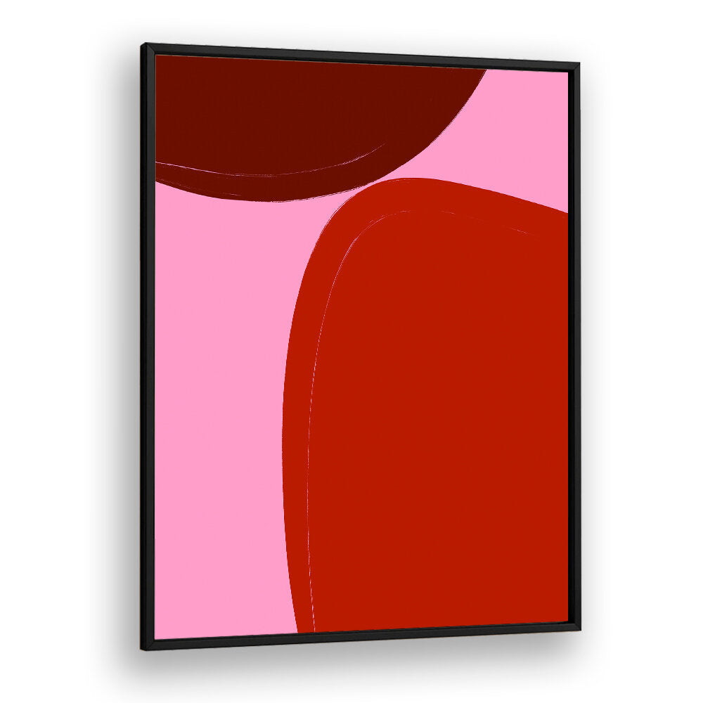 CURVED RED SHAPES , ABSTRACT PAINTINGS