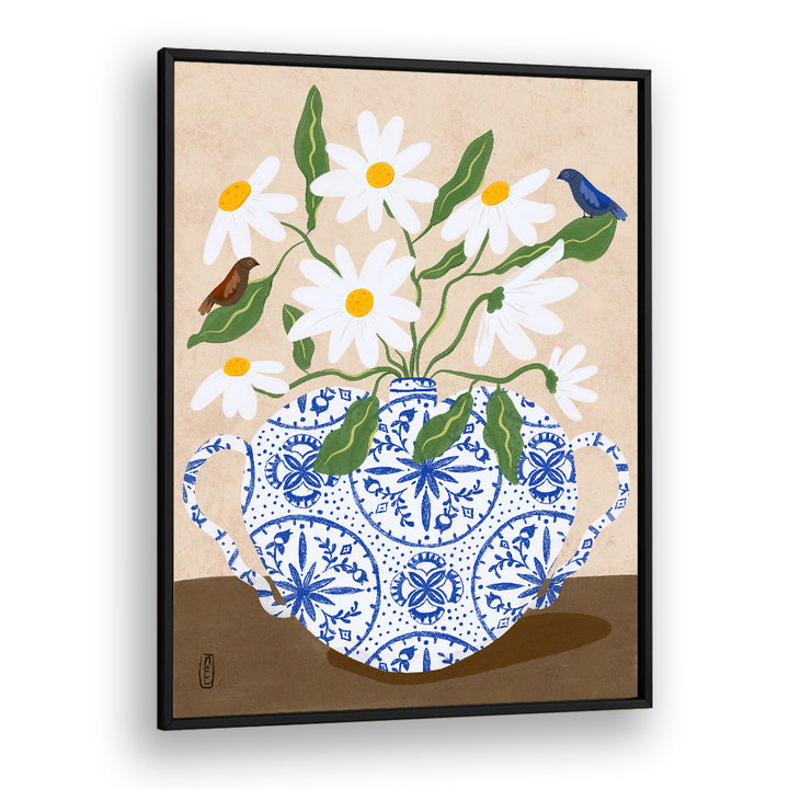 DAISIES IN BLUE TEAPOT