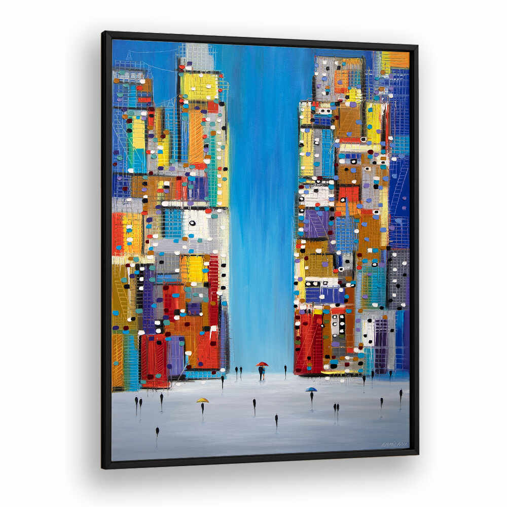 DAY IN THE CITY , MODERN IMPRESSIONISM PAINTINGS