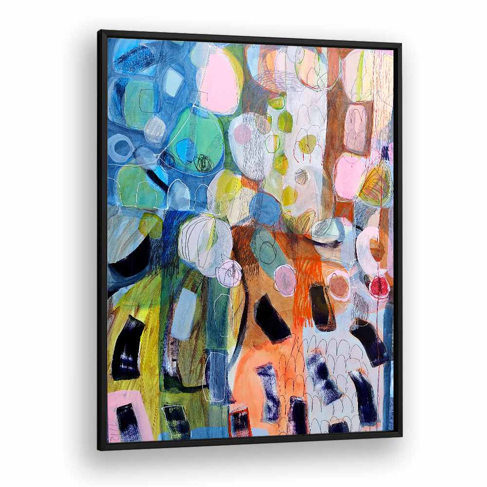 Elevate your decor with ELEMENTS ORGANISEES V, ABSTRACT PAINTINGS featuring vibrant colors and dynamic brushwork.