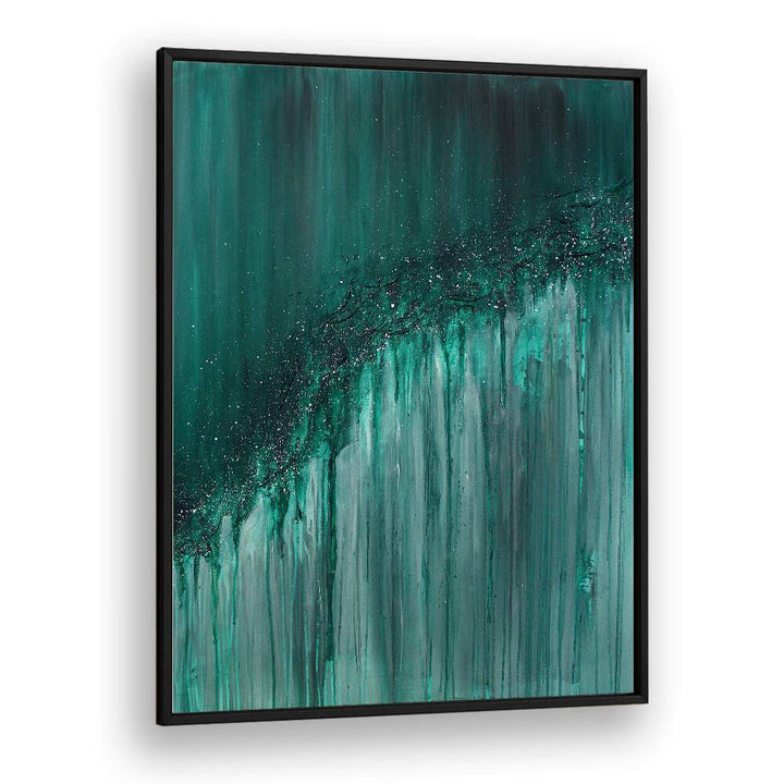Captivating abstract painting titled "SERENITY MEETS CHAOS," showcasing a blend of calming and chaotic elements.