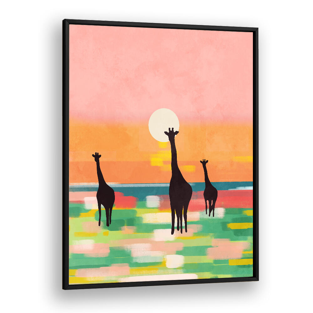 EVENING STROLL IN THE SAVANNAH , KIDS ROOM PAINTINGS
