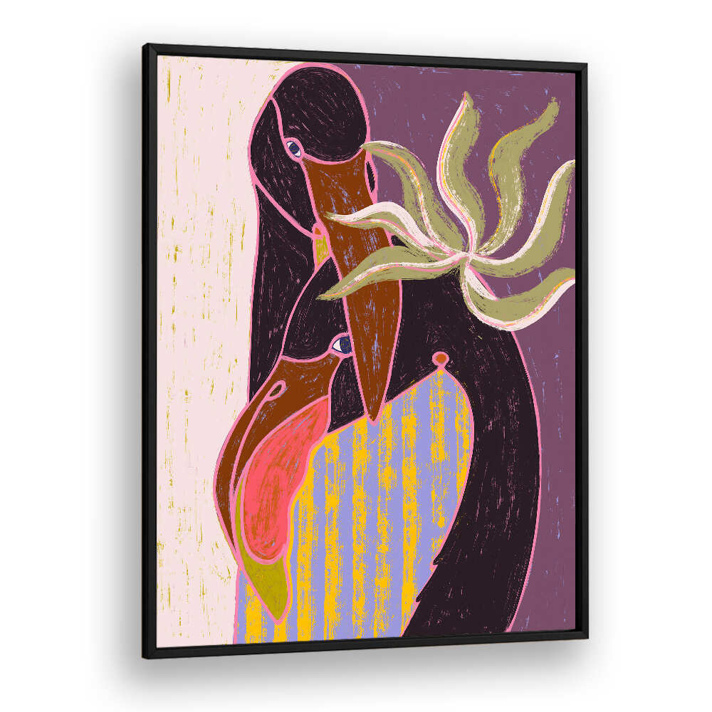 FLAMINGO HARP DUET , ANIMAL PAINTINGS