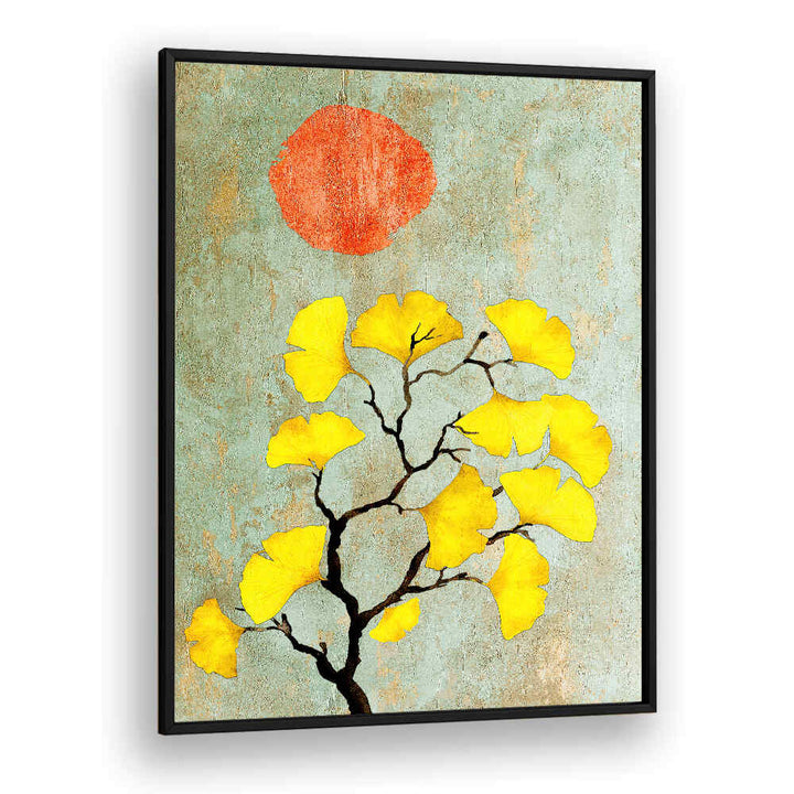 GINKO BILOBA AND SUN , FLORAL ,FLORAL FLOWER PAINTINGS