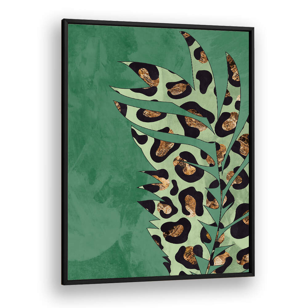 GREEN LEOPARD PRINT PALM LEAF , FASHION POSTERS