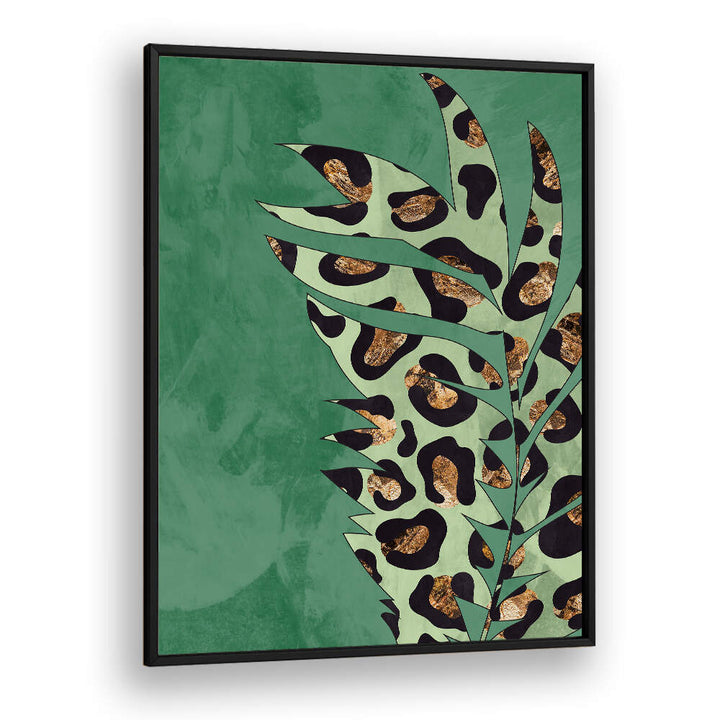 GREEN LEOPARD PRINT PALM LEAF , FASHION POSTERS