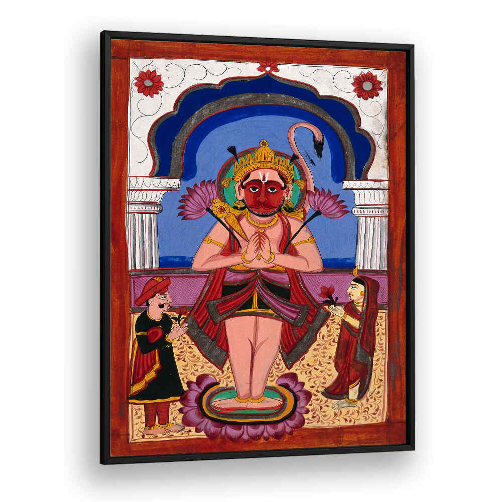HANUMAN WITH TWO WORSHIPPERS
